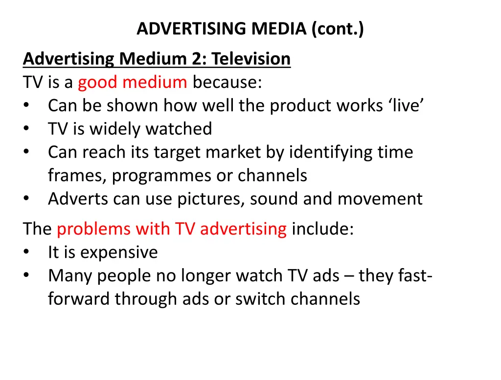 advertising media cont