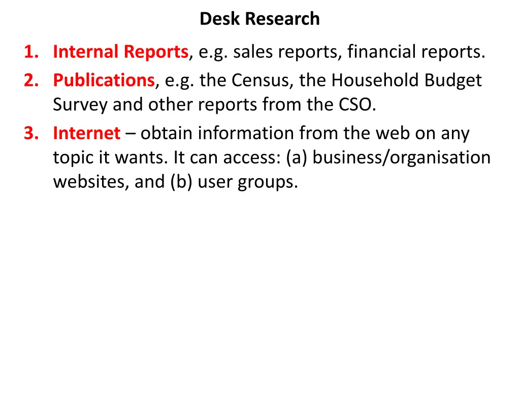 desk research