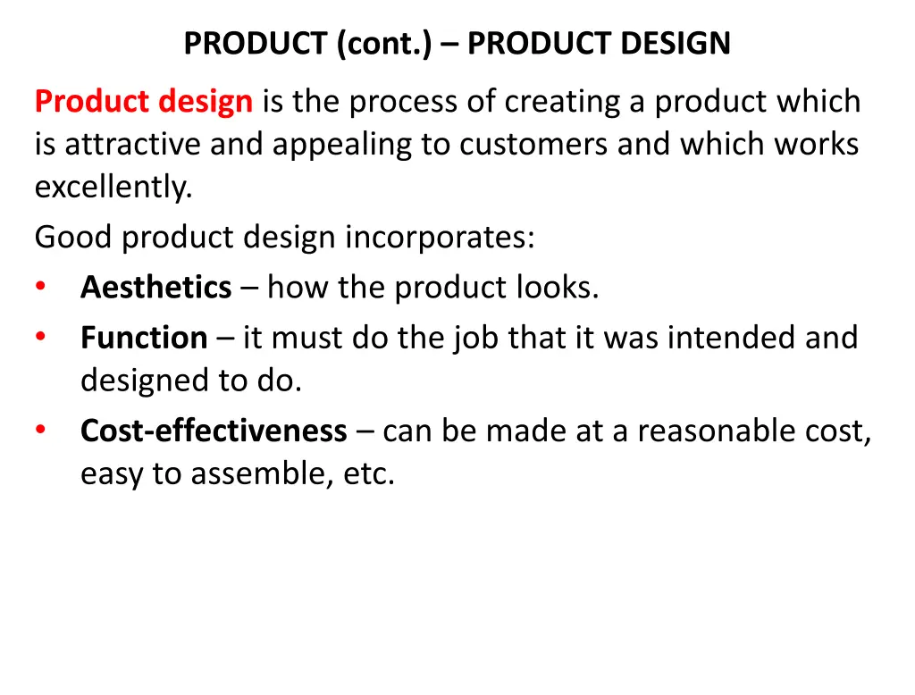 product cont product design