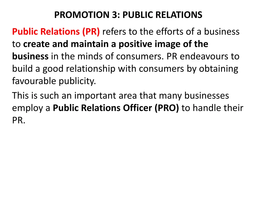 promotion 3 public relations