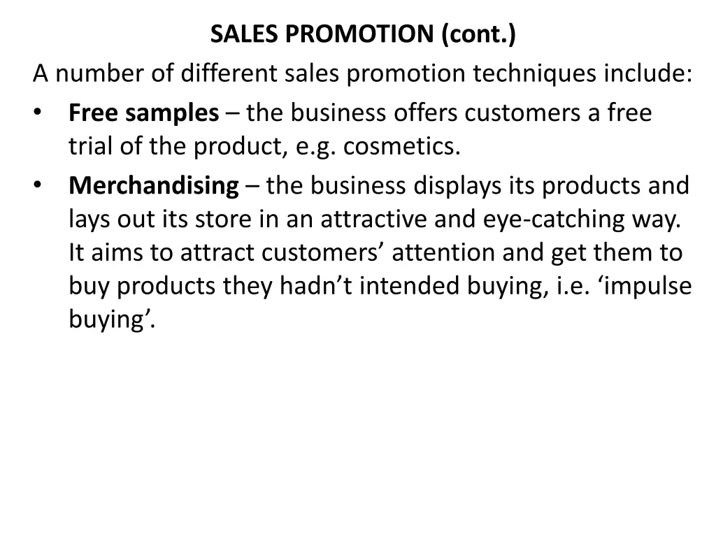 sales promotion cont 1