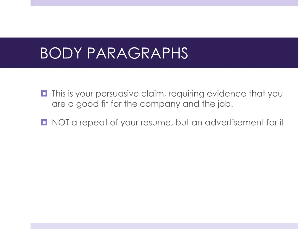 body paragraphs