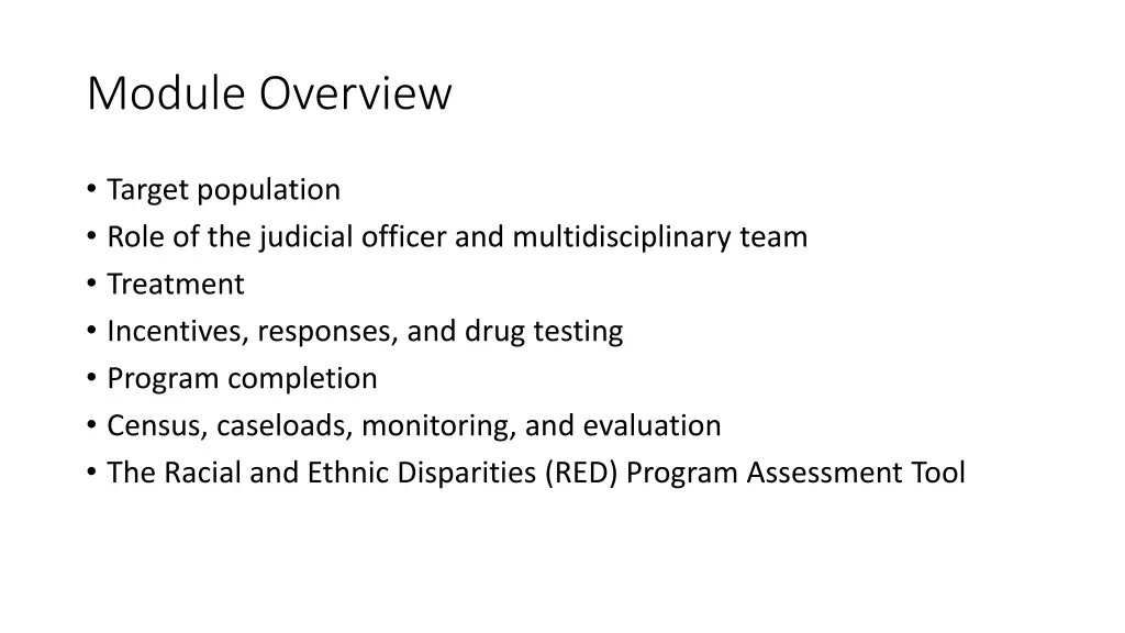 module overview