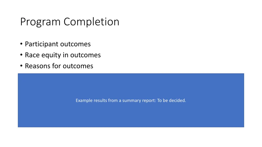 program completion