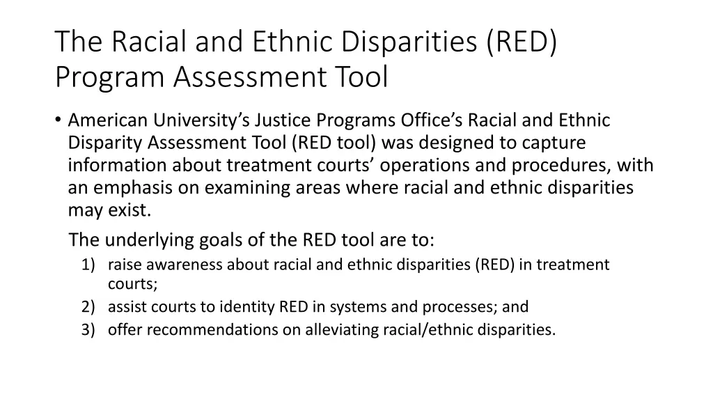 the racial and ethnic disparities red program