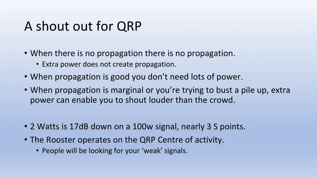 a shout out for qrp