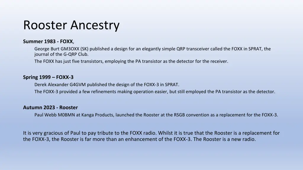 rooster ancestry