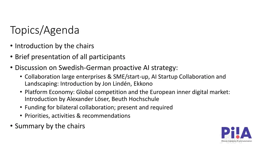 topics agenda
