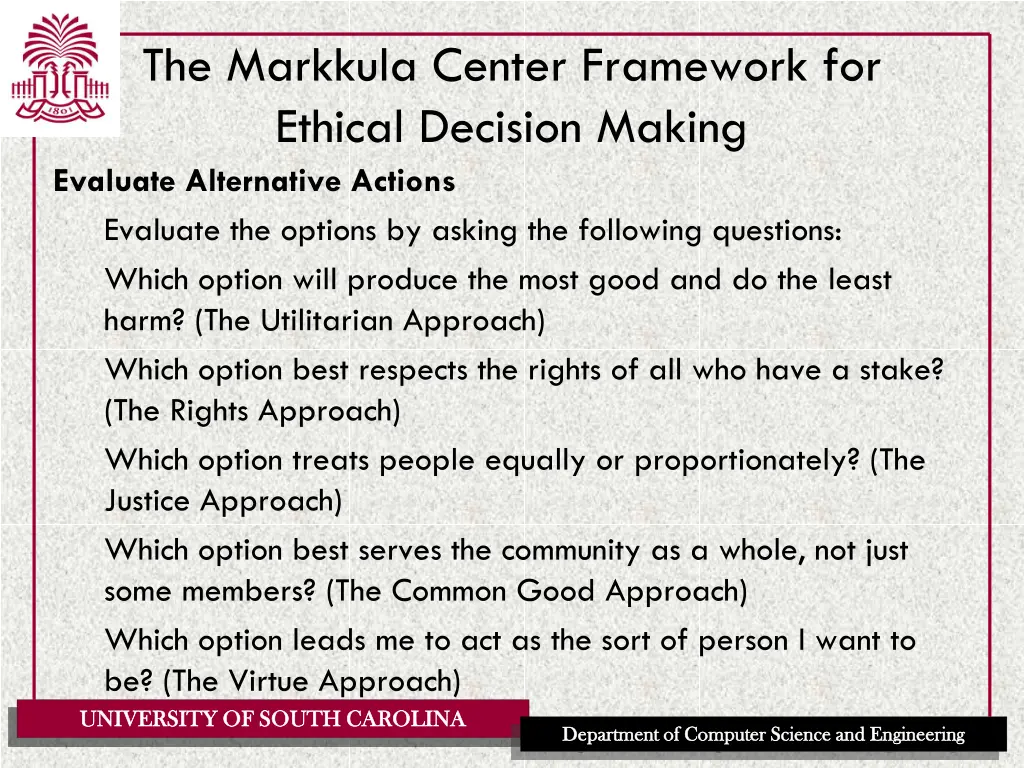 the markkula center framework for ethical