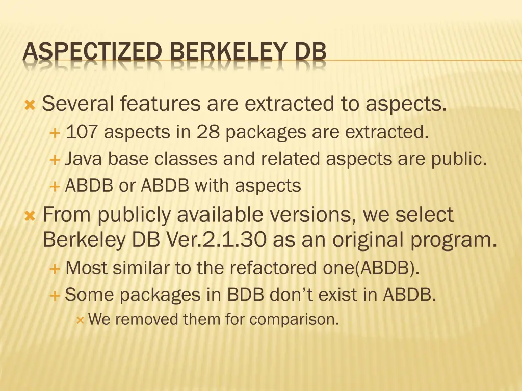 aspectized berkeley db