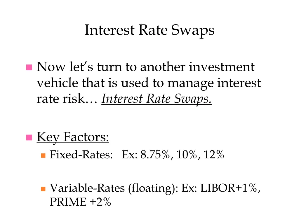 interest rate swaps