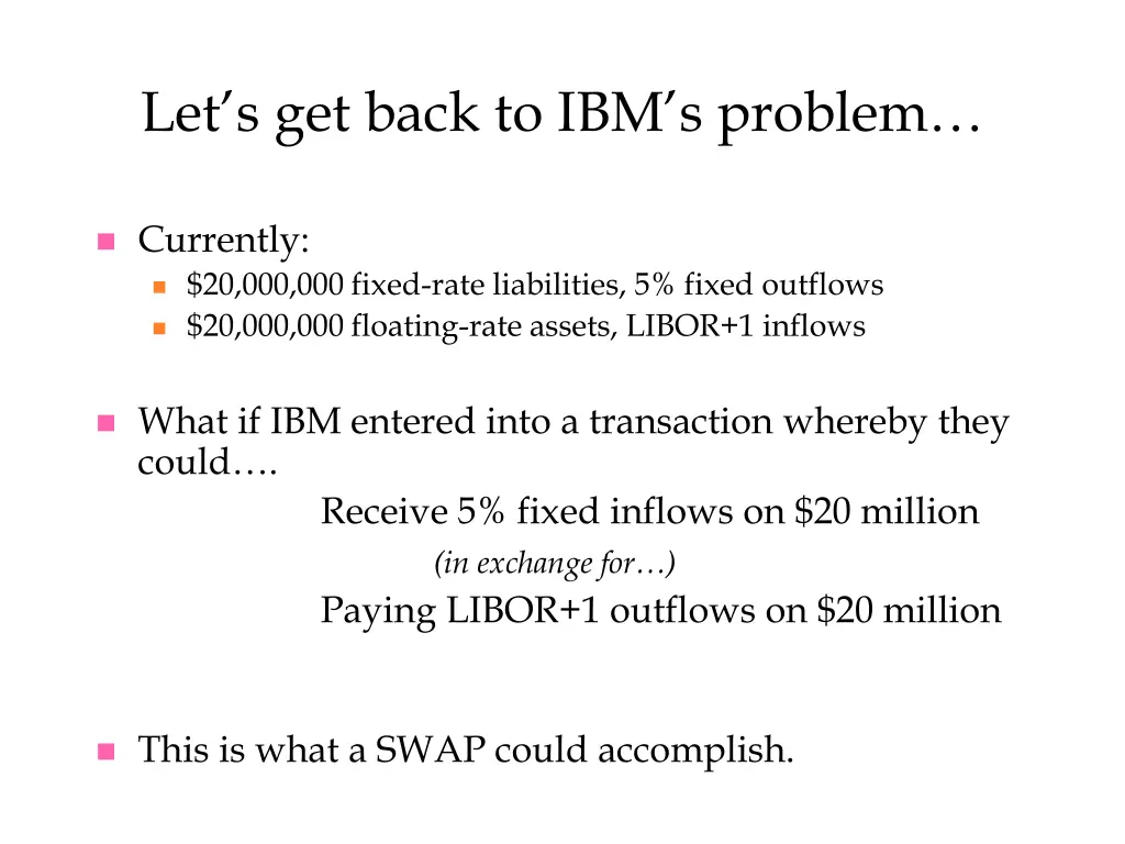 let s get back to ibm s problem
