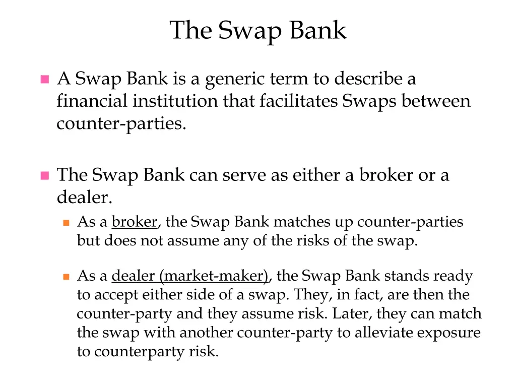 the swap bank