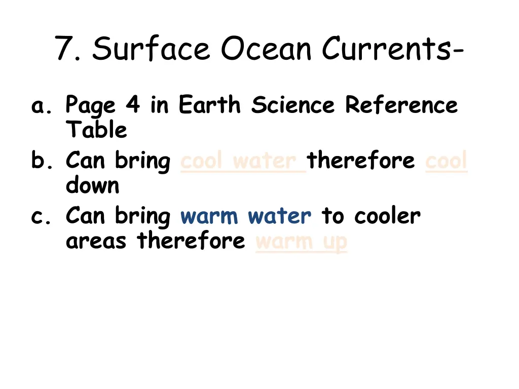 7 surface ocean currents