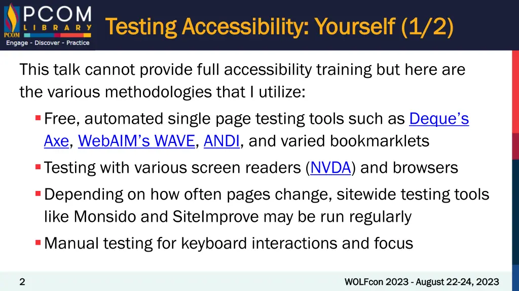 testing accessibility yourself 1 2 testing