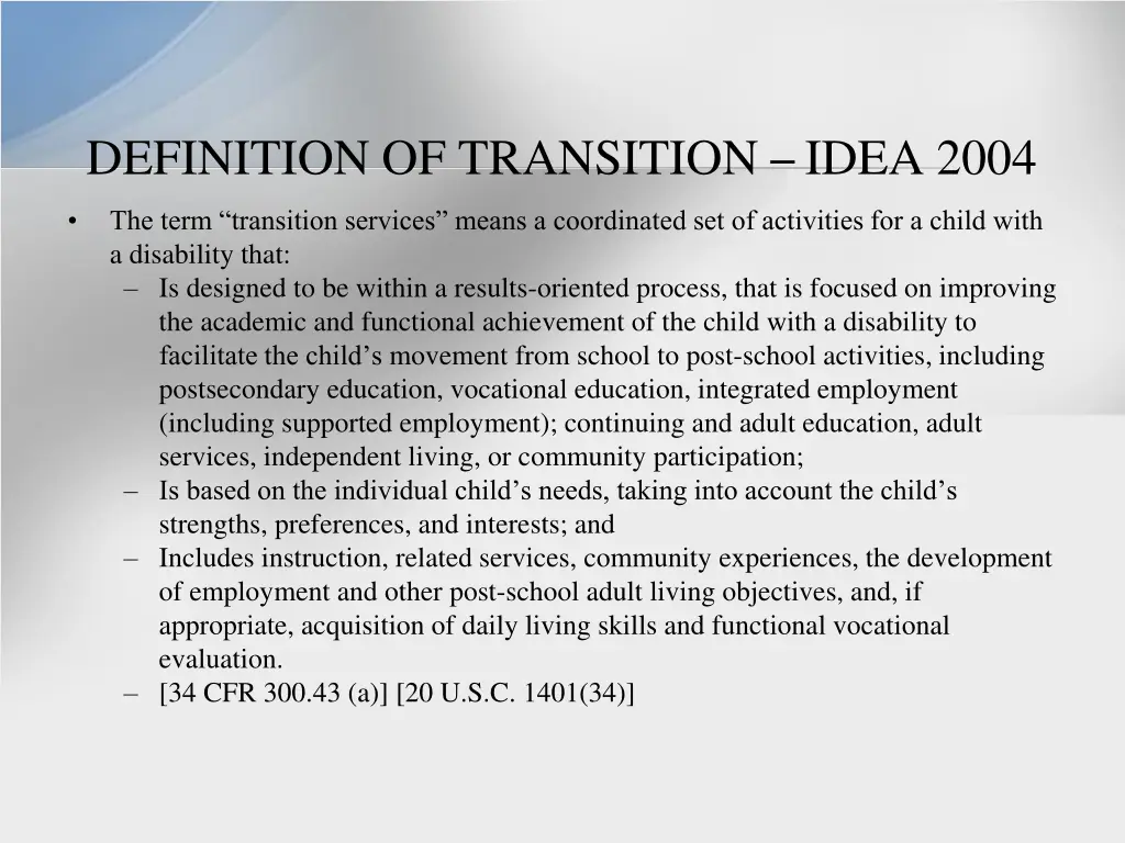 definition of transition idea 2004