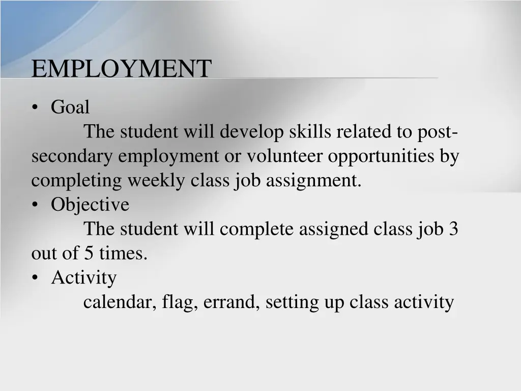 employment