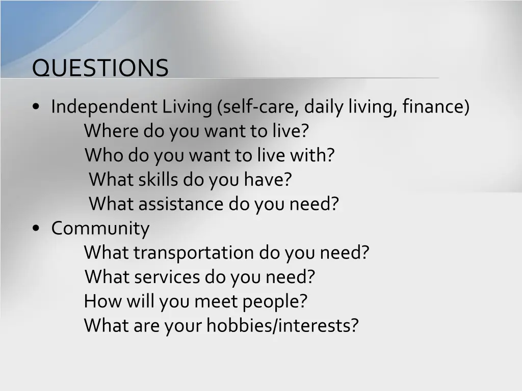 questions 1