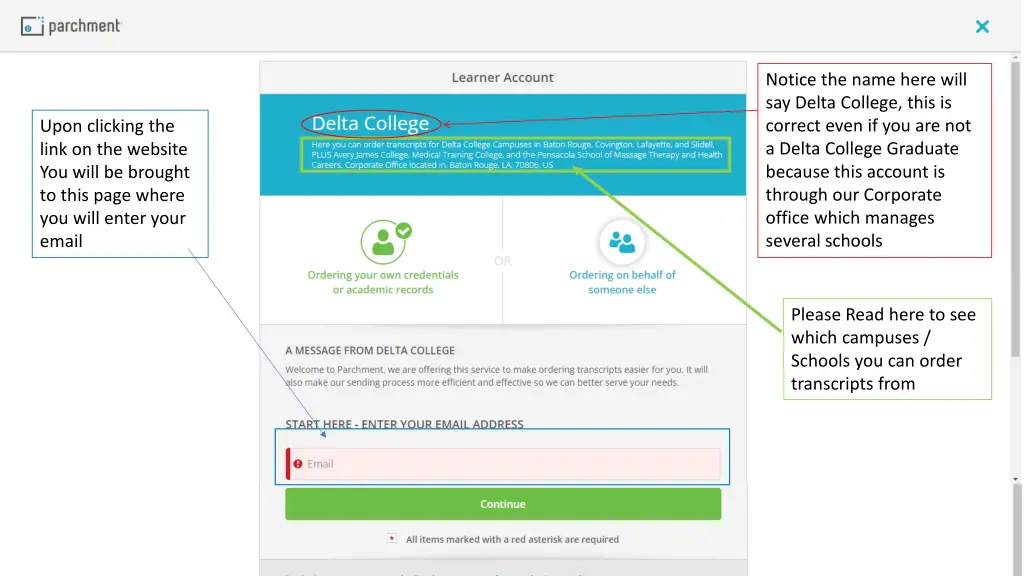 notice the name here will say delta college this