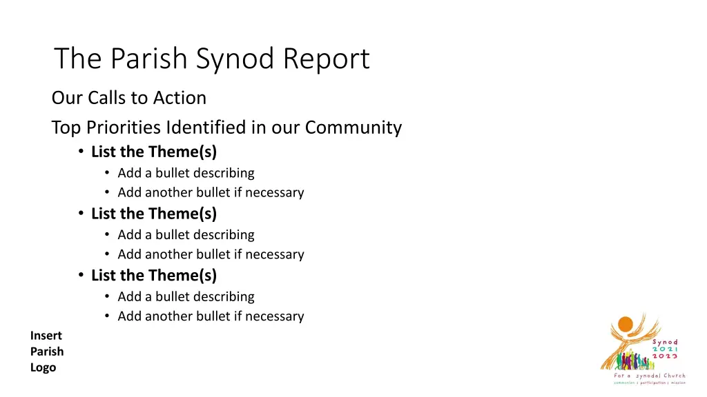 the parish synod report
