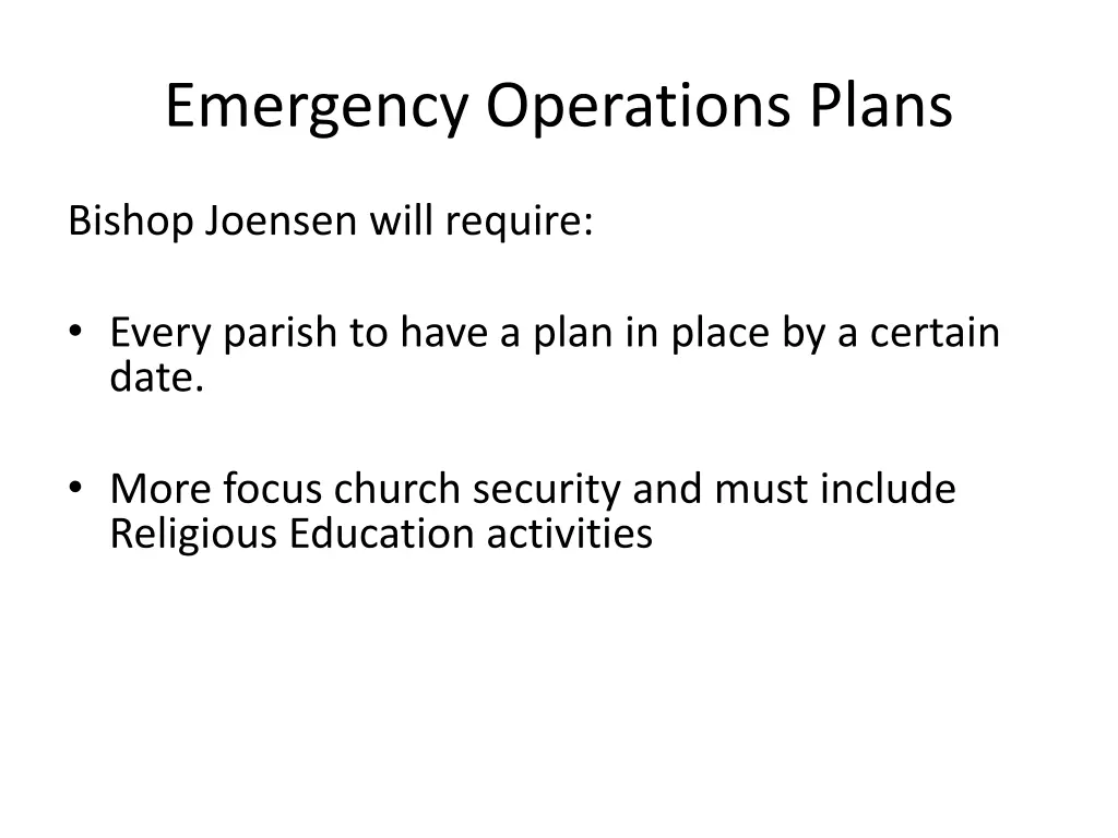 emergency operations plans