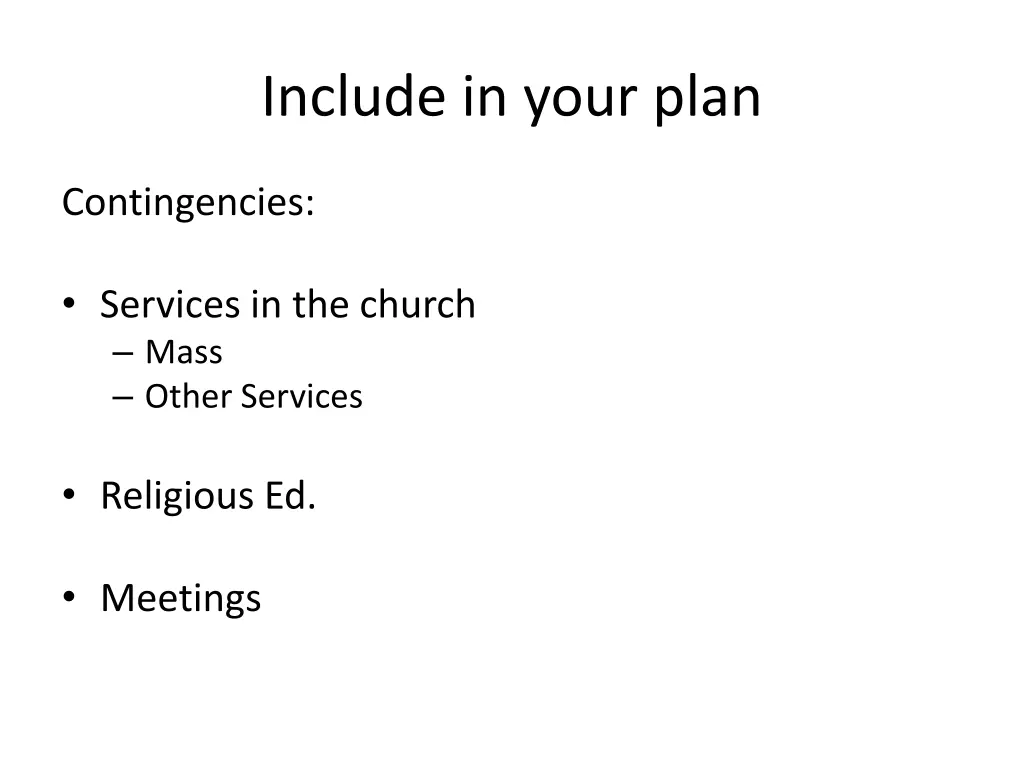 include in your plan