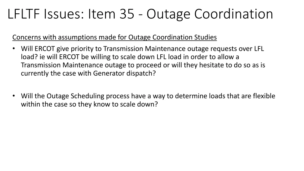 lfltf issues item 35 outage coordination 5