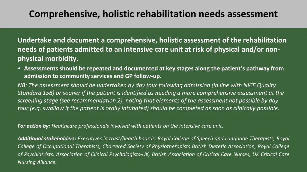 comprehensive holistic rehabilitation needs
