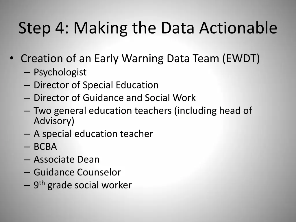step 4 making the data actionable