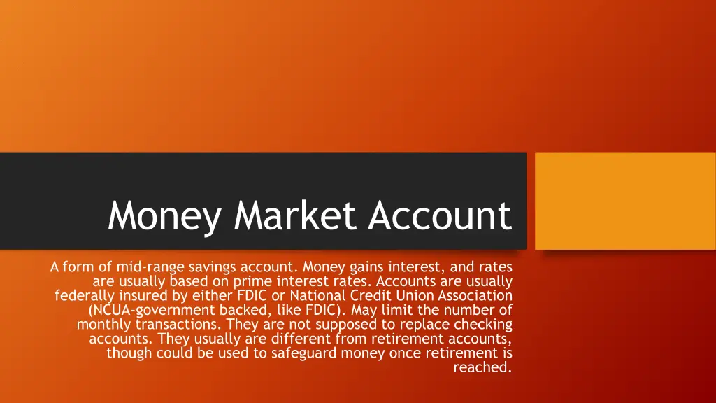 money market account