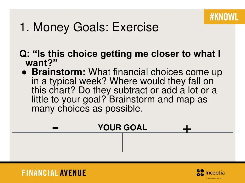 1 money goals exercise 1