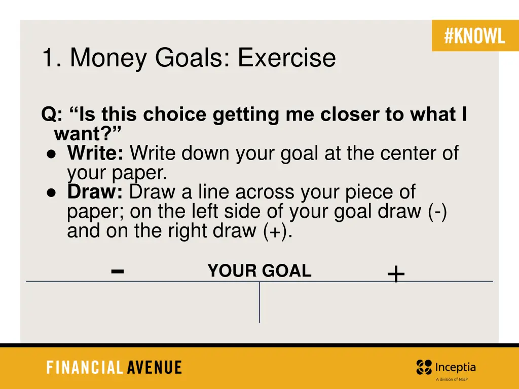 1 money goals exercise