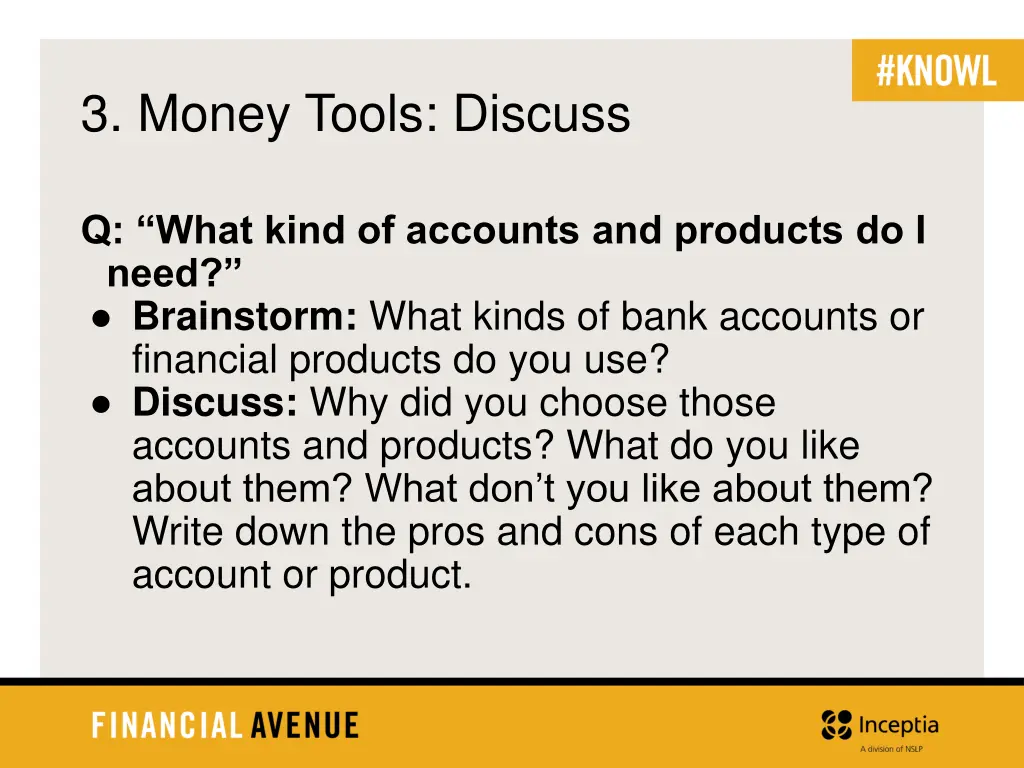 3 money tools discuss