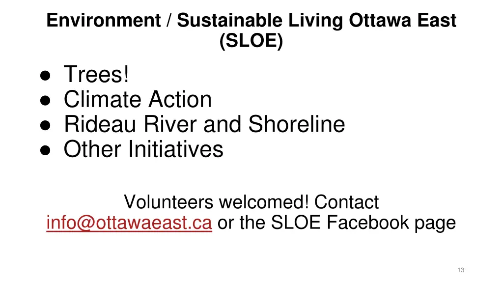 environment sustainable living ottawa east sloe