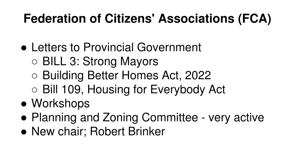 federation of citizens associations fca