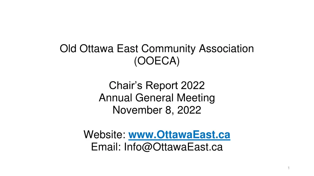 old ottawa east community association ooeca