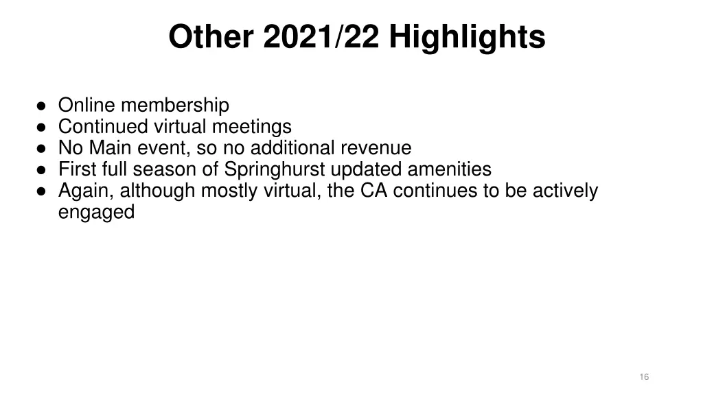 other 2021 22 highlights