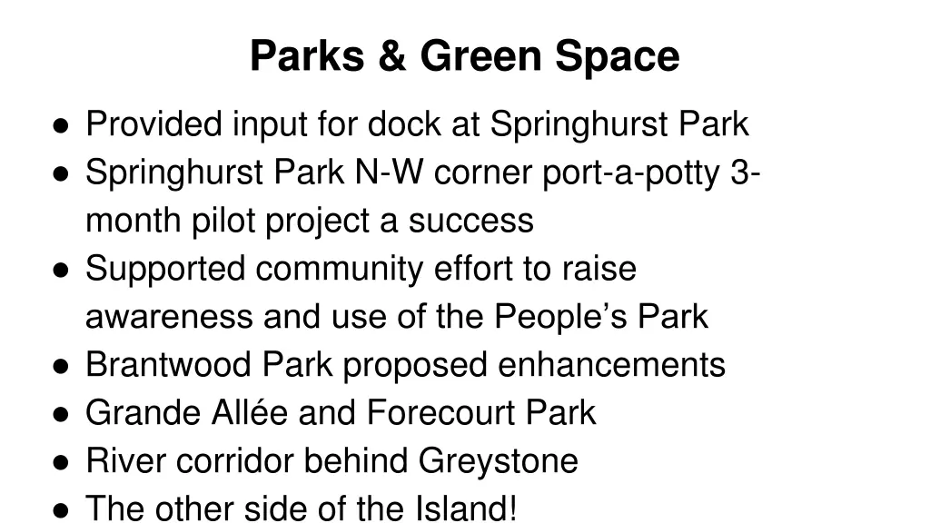 parks green space