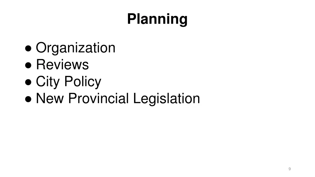 planning