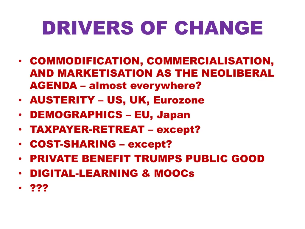 drivers of change