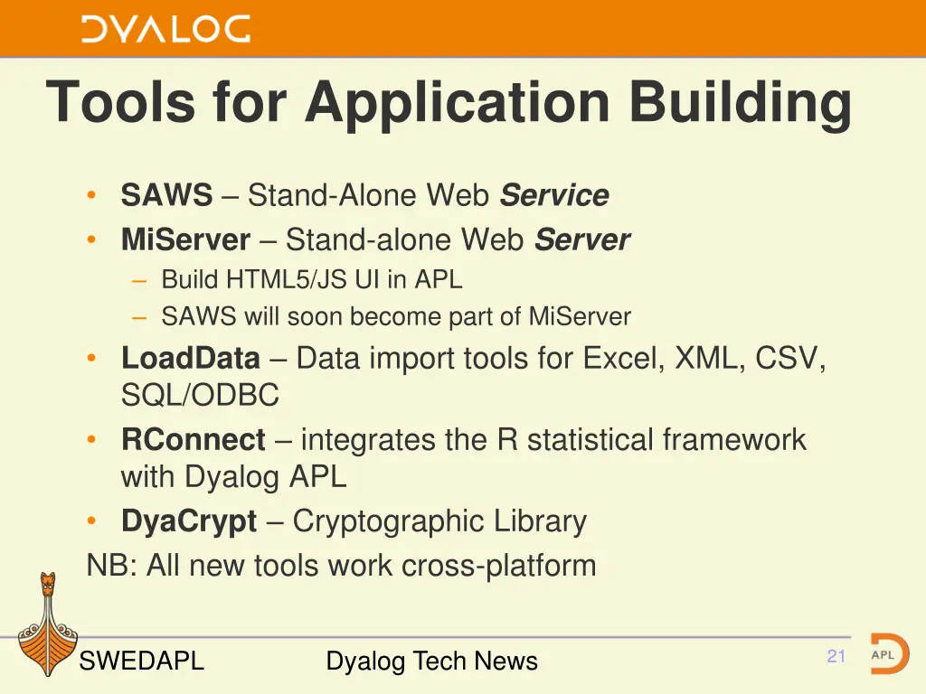 tools for application building