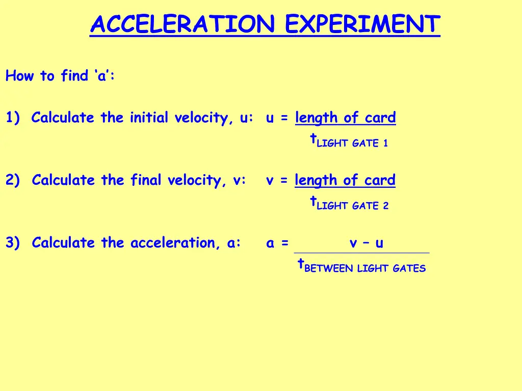 acceleration experiment