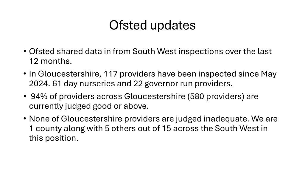 ofsted updates