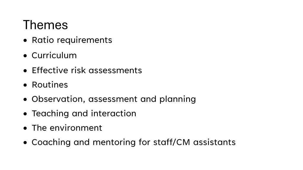 themes ratio requirements curriculum effective