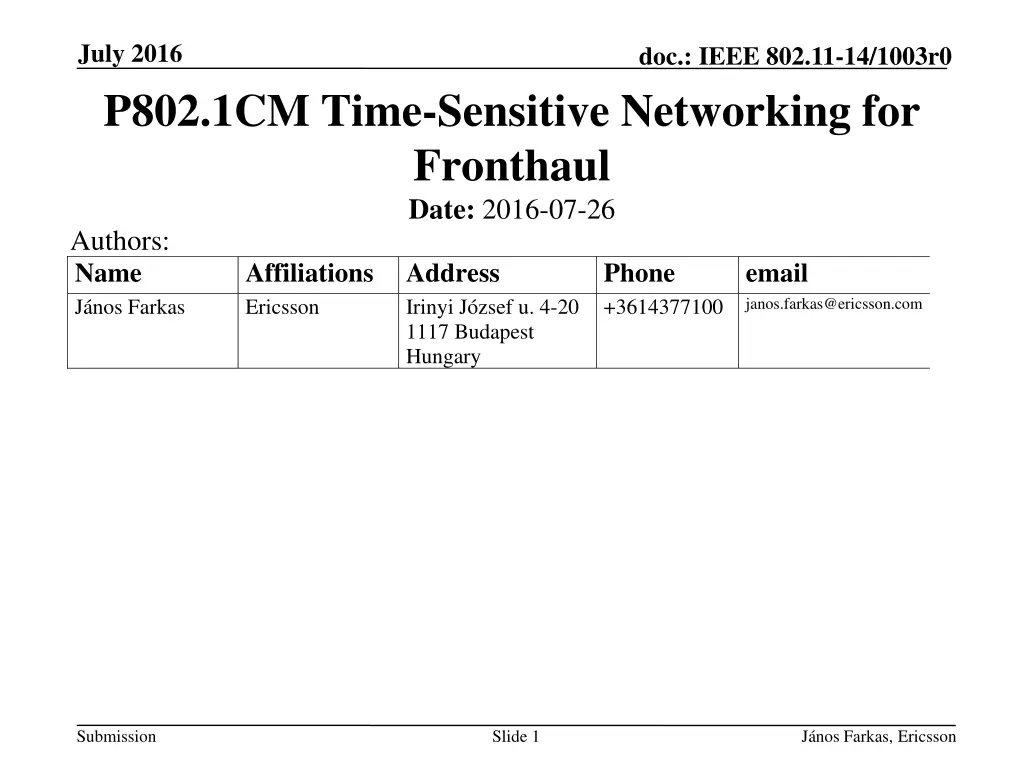 july 2016 p802 1cm time sensitive networking
