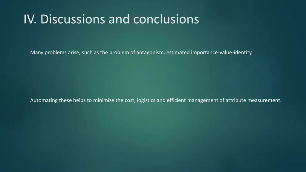 iv discussions and conclusions