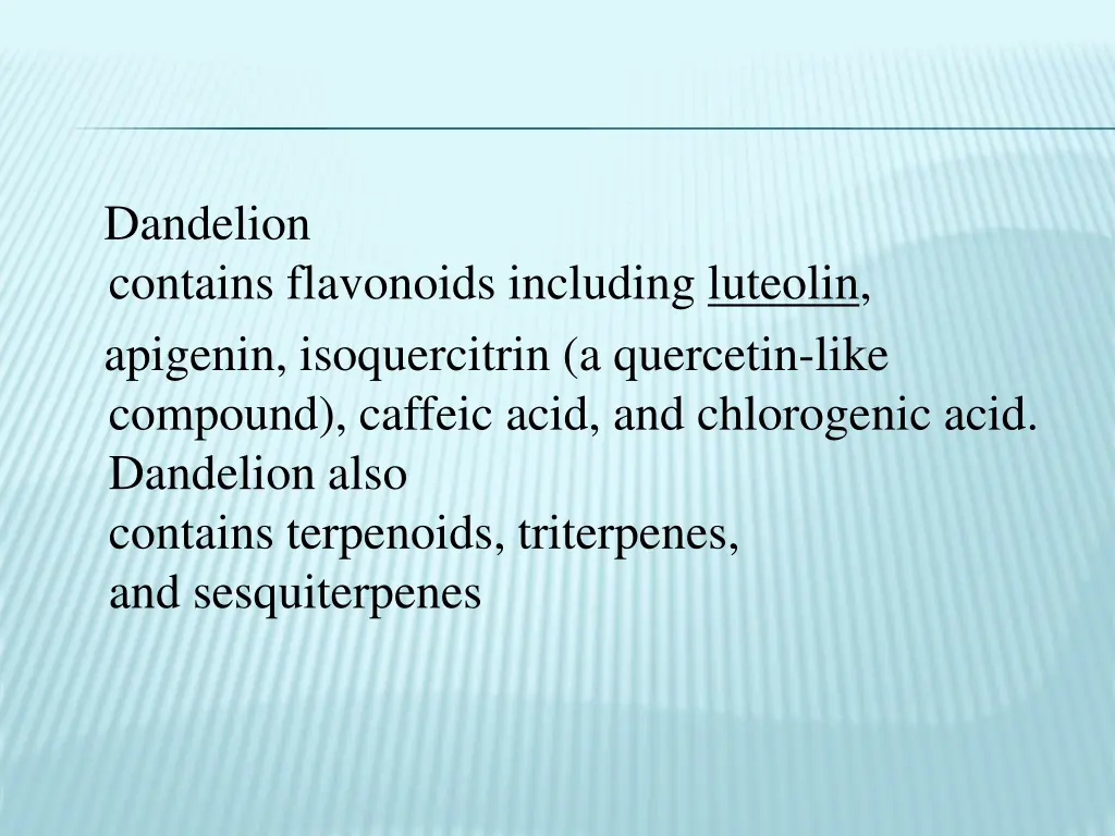 dandelion contains flavonoids including luteolin
