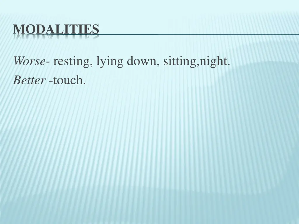modalities