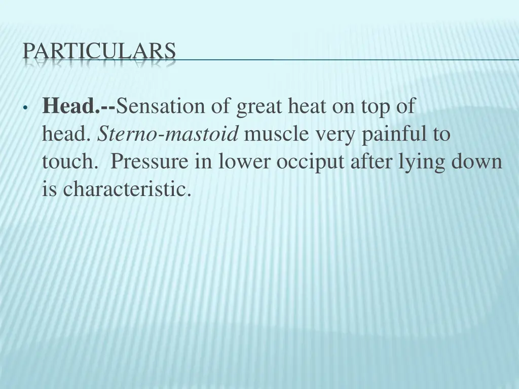 particulars