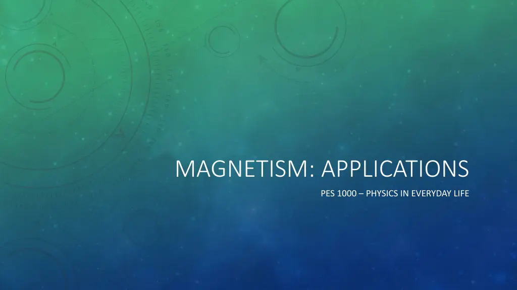 magnetism applications